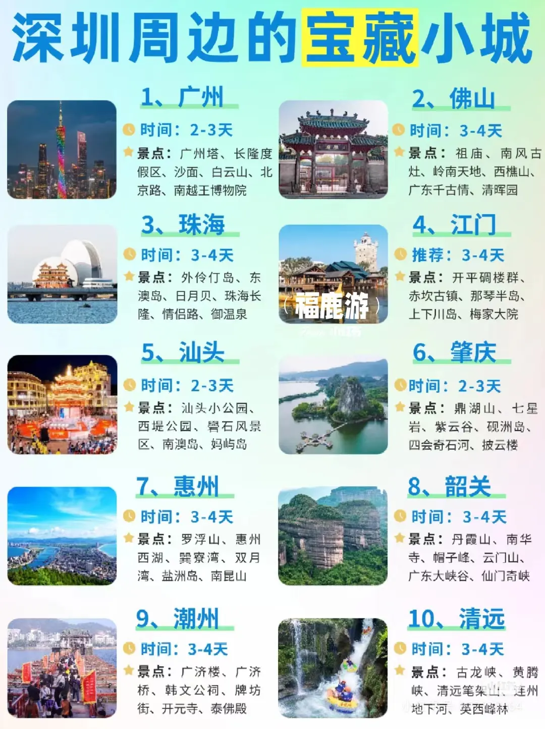 广东两夫妻必去10个地方推荐，周末假期浪漫出游不愁啦！